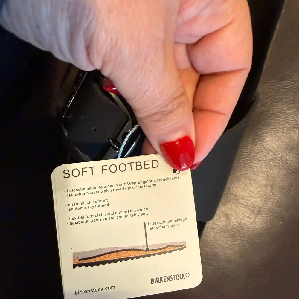 Birkenstock Black Soft Footbed Sandals - Picture 3 of 4